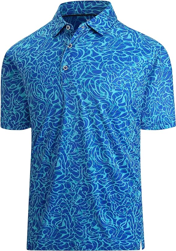 Camisetas de golf premium para hombres Camiseta de cuello de manga corta de Polo de rendimiento de ajuste seco