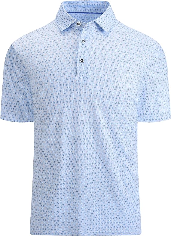 Camisetas de golf para hombres Camiseta de cuello seca de manga corta de impresión de humedad