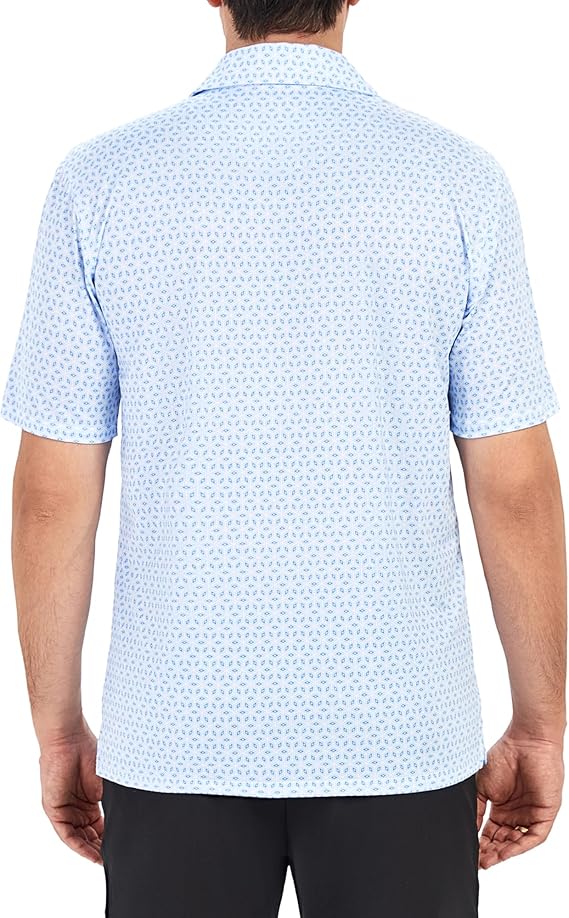 Camisetas de golf para hombres Camiseta de cuello seca de manga corta de impresión de humedad