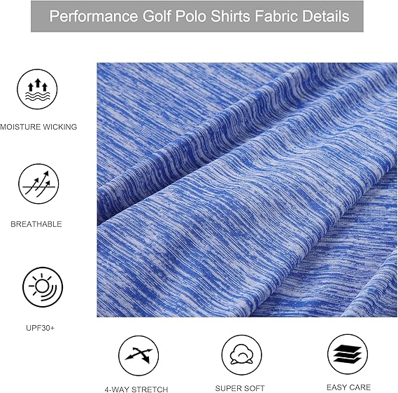 Camisa de golf para hombre Humedad Wicking Rápido Secado Camisas de manga corta Casual Polo para hombres