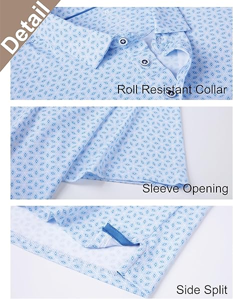 Camisetas de golf para hombres Camiseta de cuello seca de manga corta de impresión de humedad